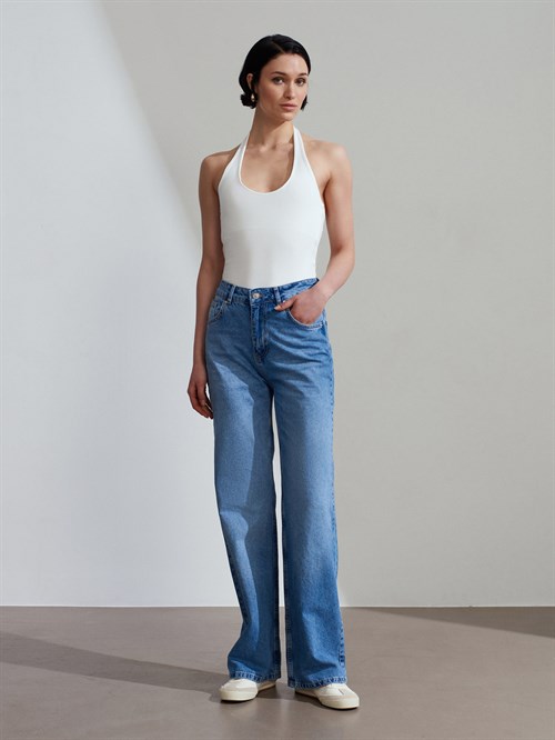 Wholesale Womens Ecru Halter Neck Top