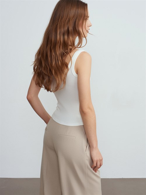 Wholesale Womens Ecru Modal Cotton Tank Top