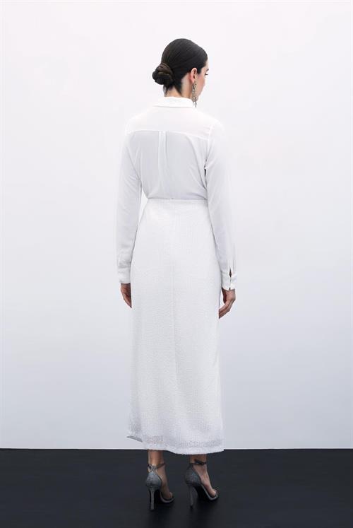 Wholesale Womens Ecru Sequined Skirt