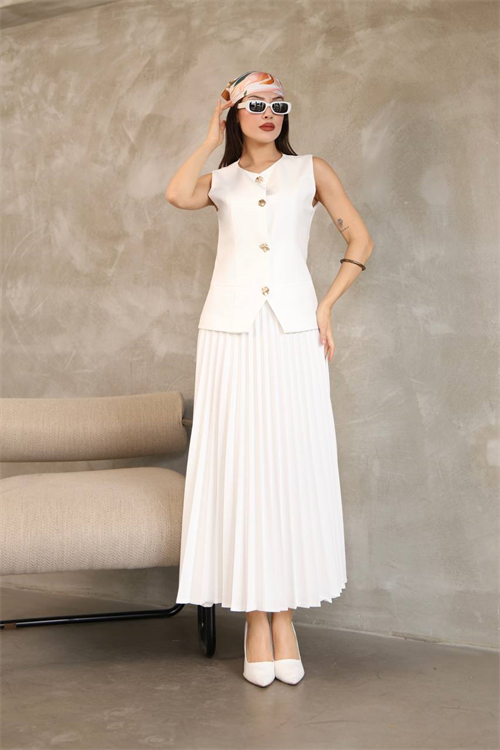 Wholesale Womens Ecru Skirt Suit 