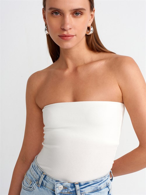 Wholesale Womens Ecru Strapless Top