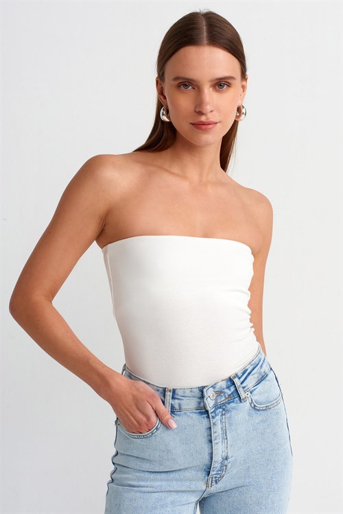 Wholesale Womens Ecru Strapless Top