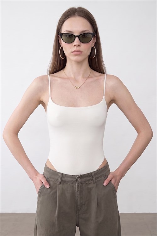 Wholesale Womens Ecru Strappy Bodysuit