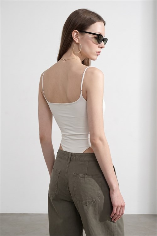 Wholesale Womens Ecru Strappy Bodysuit