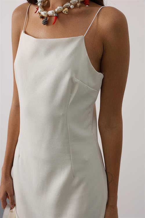 Wholesale Womens Ecru Strappy Midi Dress