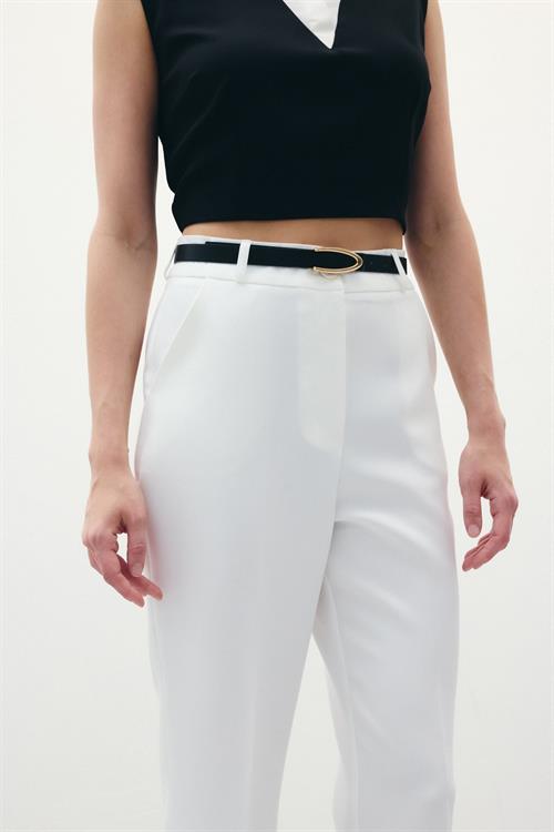 Wholesale Womens Ecru Trousers with Belt