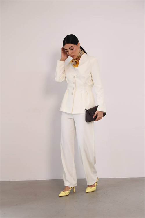 Wholesale Womens Ecru Two-Piece Suit 