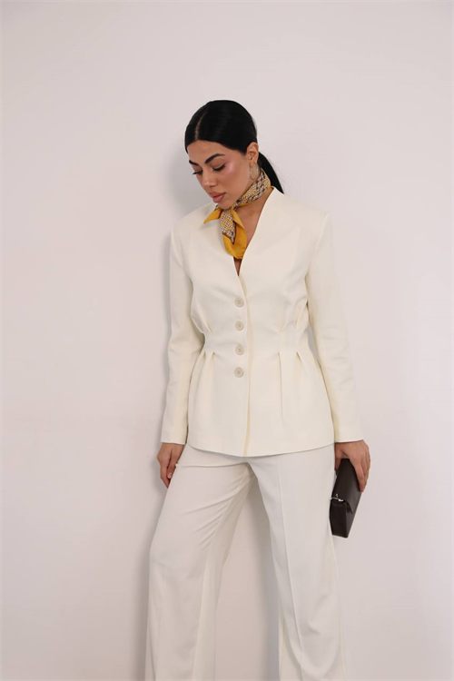 Wholesale Womens Ecru Two-Piece Suit 