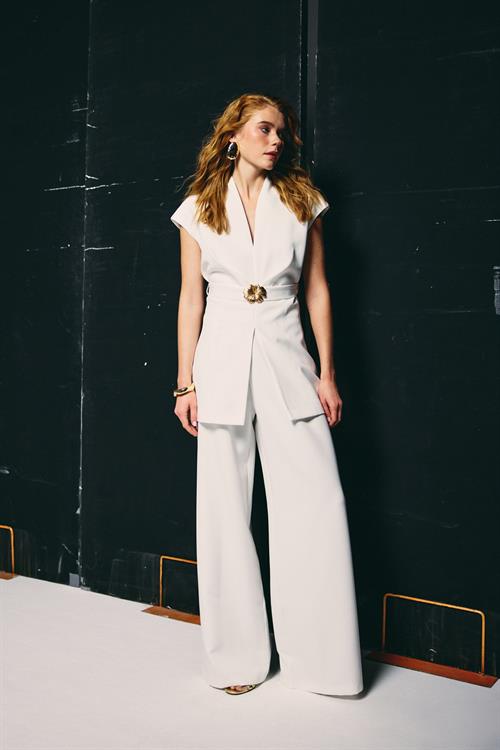 Wholesale Womens Ecru Waistcoat with Belt