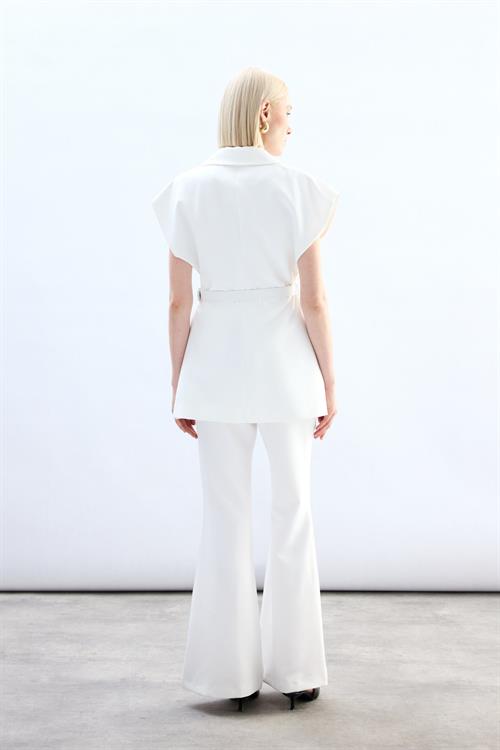 Wholesale Womens Ecru Waistcoat with Belt