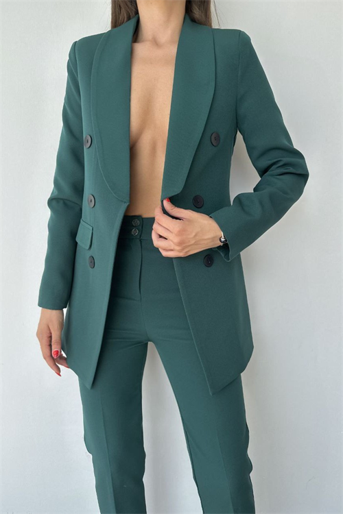Wholesale Womens Emerald Green Two-Piece Suit 