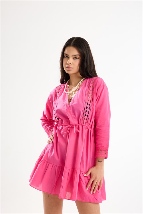 Wholesale Womens Fuchsia Beach Cover-Up Dress