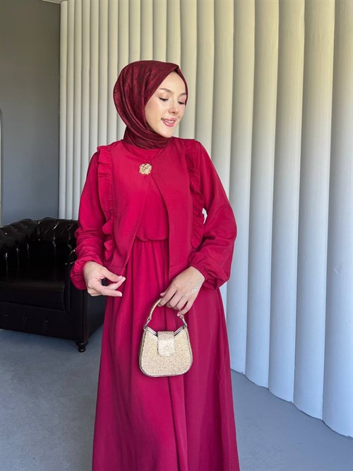 Wholesale Womens Fuchsia Maxi Hijab Dress