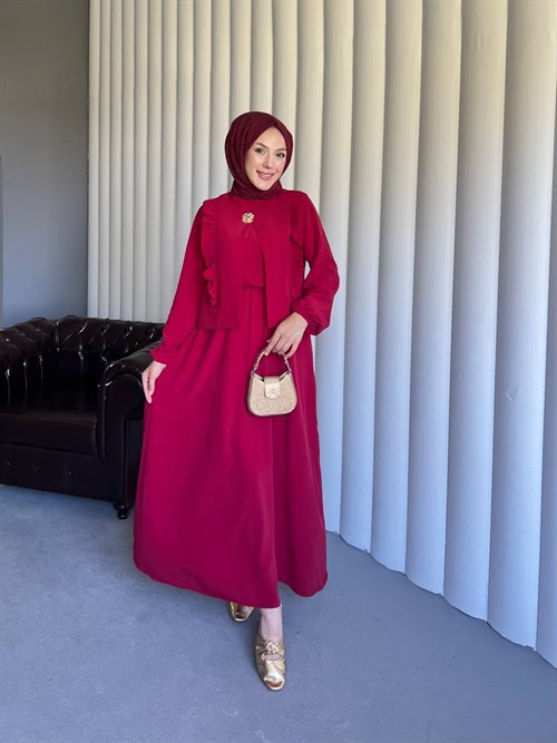 Wholesale Womens Fuchsia Maxi Hijab Dress