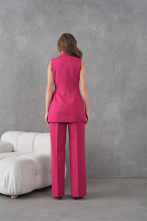Wholesale Womens Fuchsia Plus Size Two-Piece Suit
