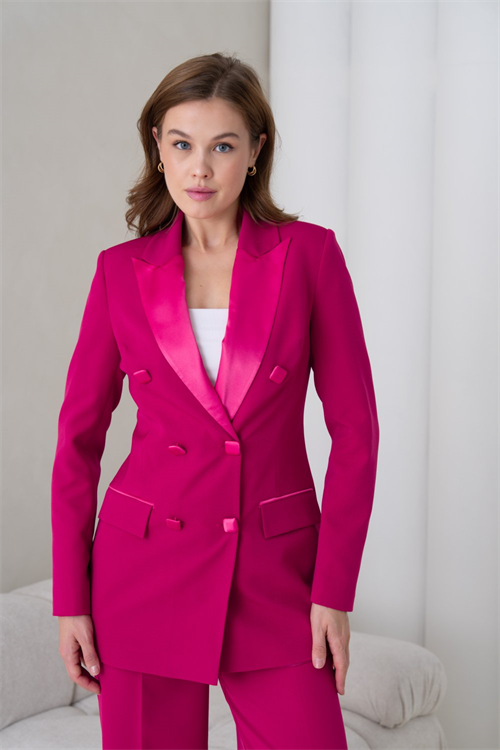 Wholesale Womens Fuchsia Plus Size Two-Piece Suit 