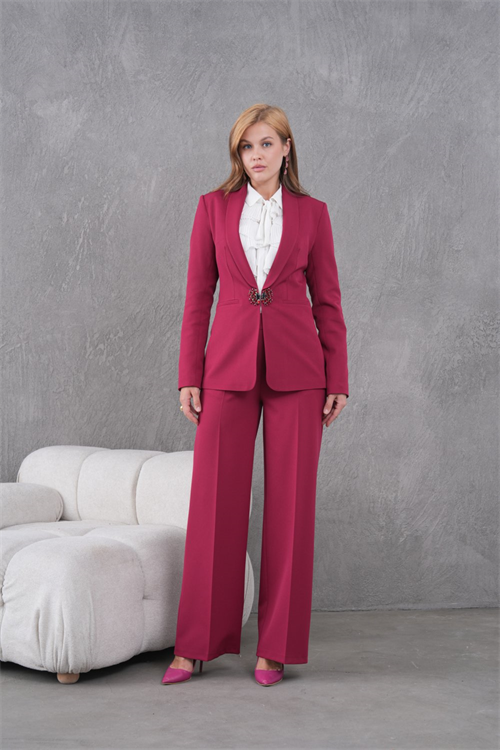 Wholesale Womens Fuchsia Plus Size Two-Piece Suit 