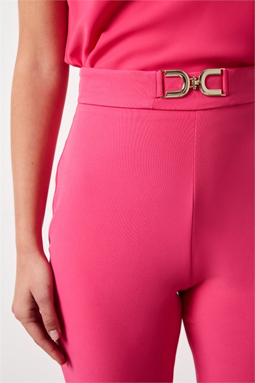 Wholesale Womens Fuchsia Trousers with Gold Buckle Accessory