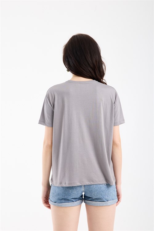 Wholesale Womens Gray Basic T-Shirt