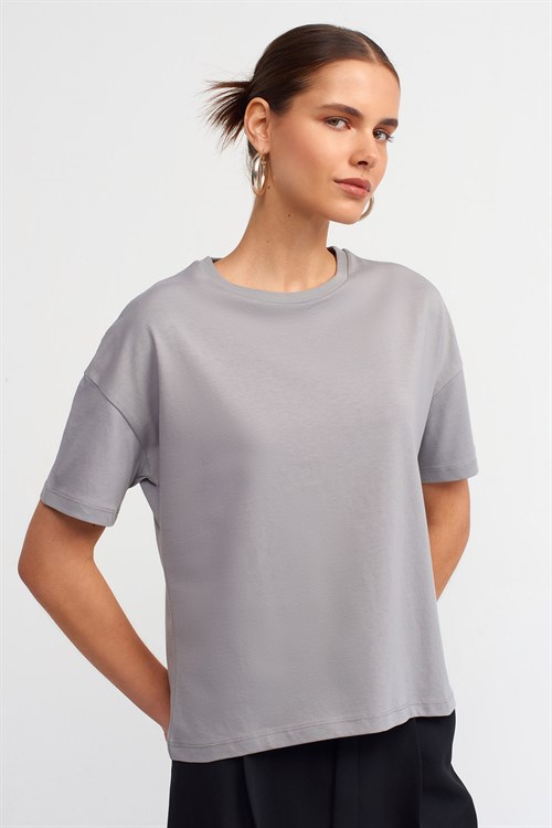 Wholesale Womens Gray Basic T-Shirt