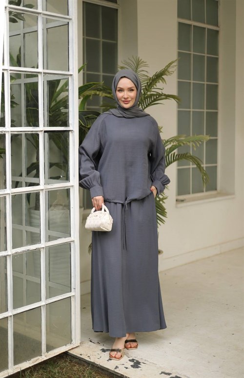 Wholesale Womens Gray Maxi Hijab Dress