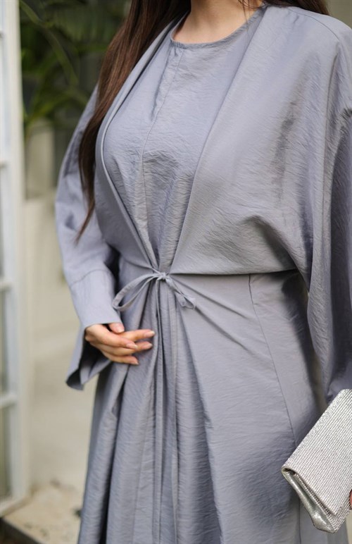 Wholesale Womens Gray Maxi Hijab Dress