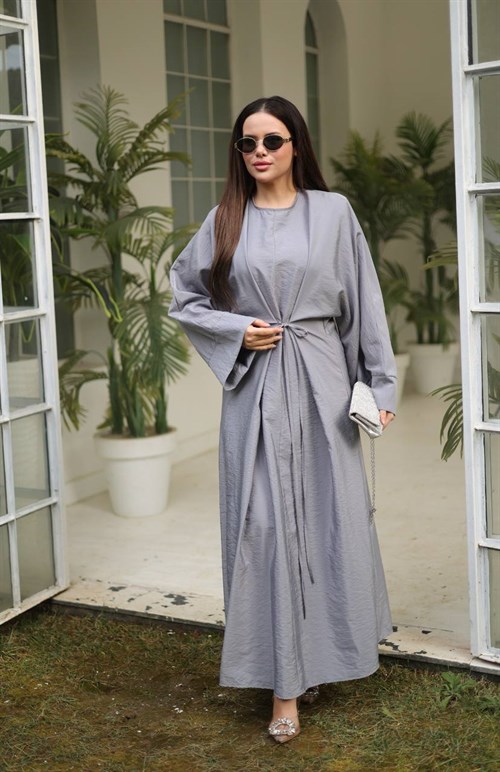 Wholesale Womens Gray Maxi Hijab Dress
