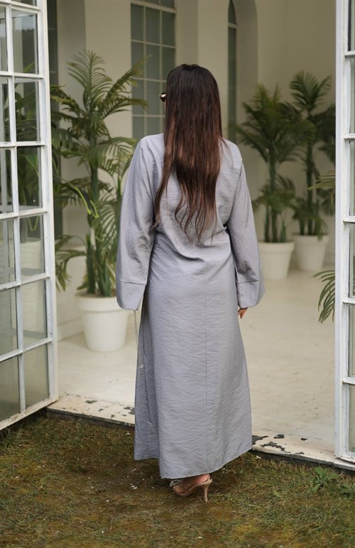 Wholesale Womens Gray Maxi Hijab Dress