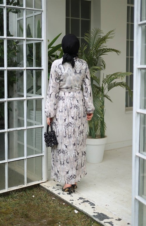 Wholesale Womens Gray Maxi Hijab Dress