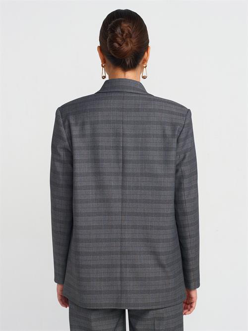 Wholesale Womens Gray Plaid Blazer Jacket
