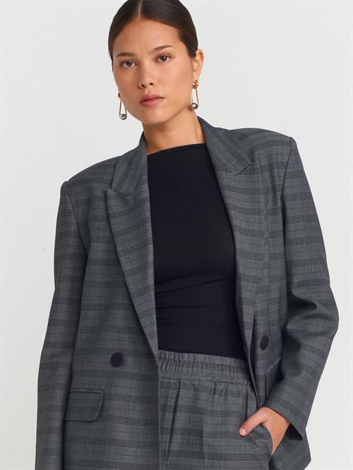 Wholesale Womens Gray Plaid Blazer Jacket