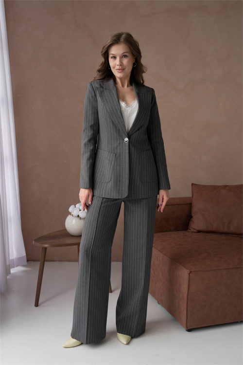 Wholesale Womens Gray Plus Size Two-Piece Suit 