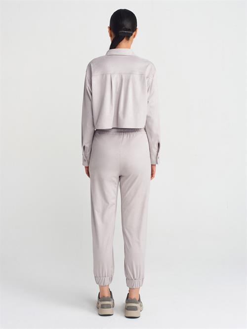 Wholesale Womens Gray Suede Jogger Pants