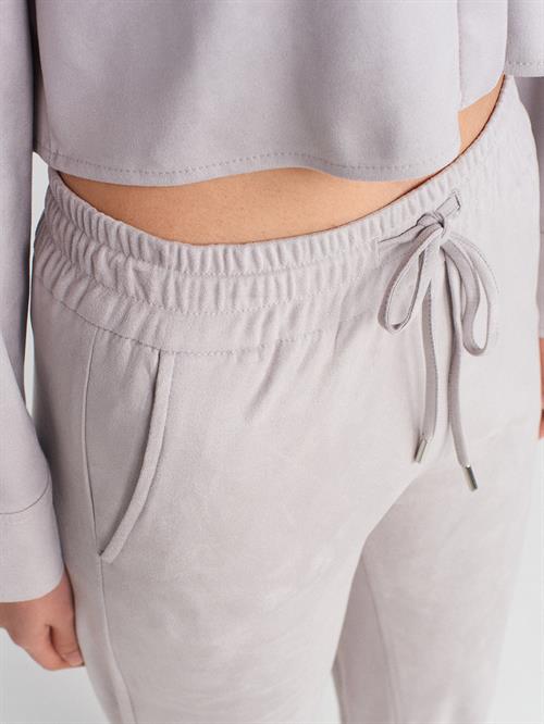 Wholesale Womens Gray Suede Jogger Pants