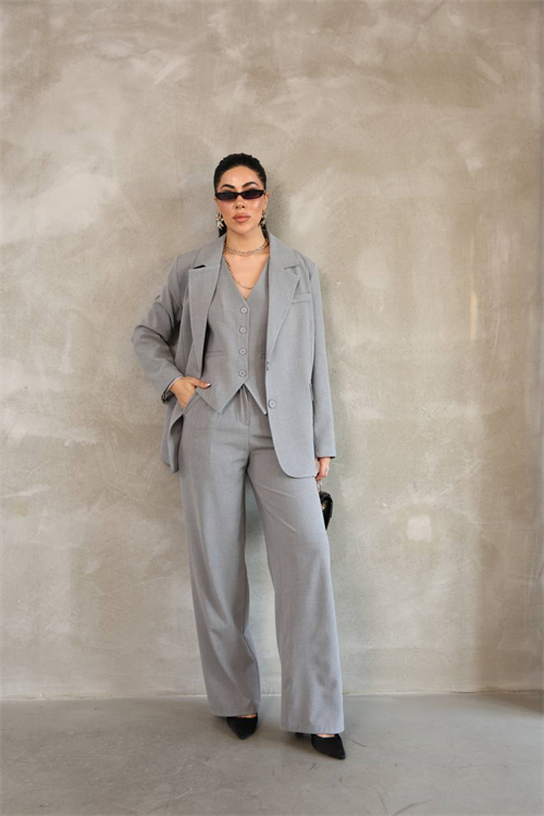 Wholesale Womens Gray Three-Piece Suit 