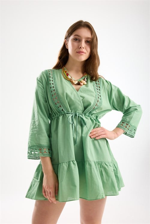 Wholesale Womens Green Beach Cover-Up Dress