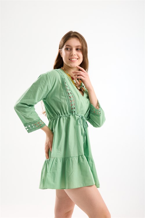 Wholesale Womens Green Beach Cover-Up Dress
