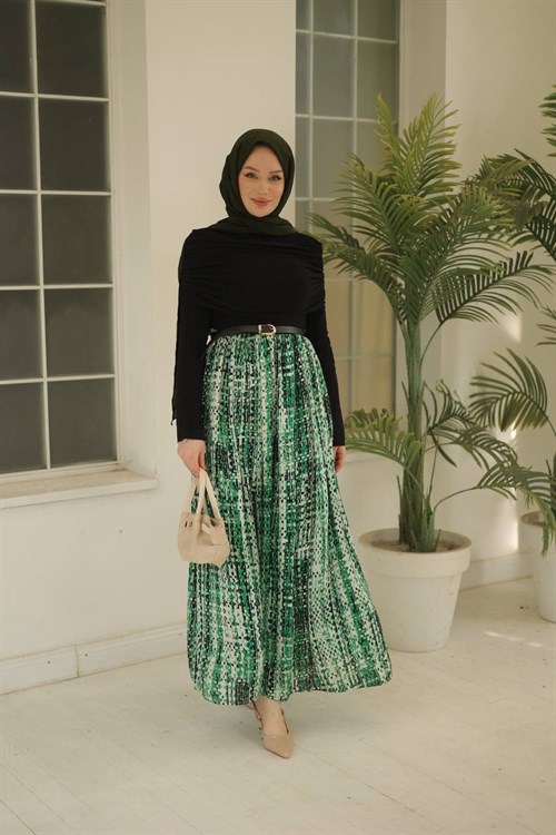 Wholesale Womens Green Maxi Hijab Dress