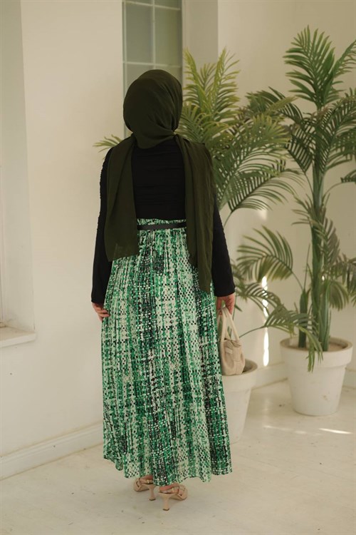 Wholesale Womens Green Maxi Hijab Dress