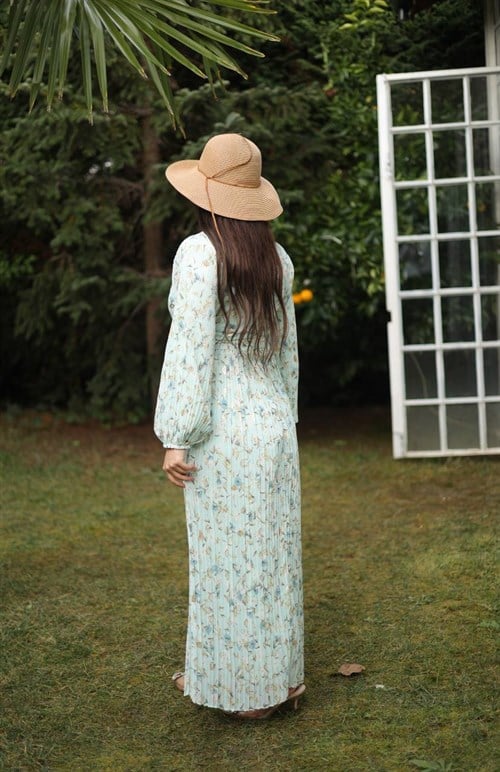 Wholesale Womens Green Maxi Hijab Dress