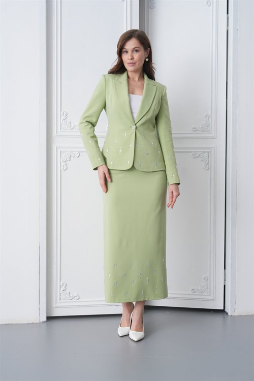 Wholesale Womens Green Plus Size Skirt Set