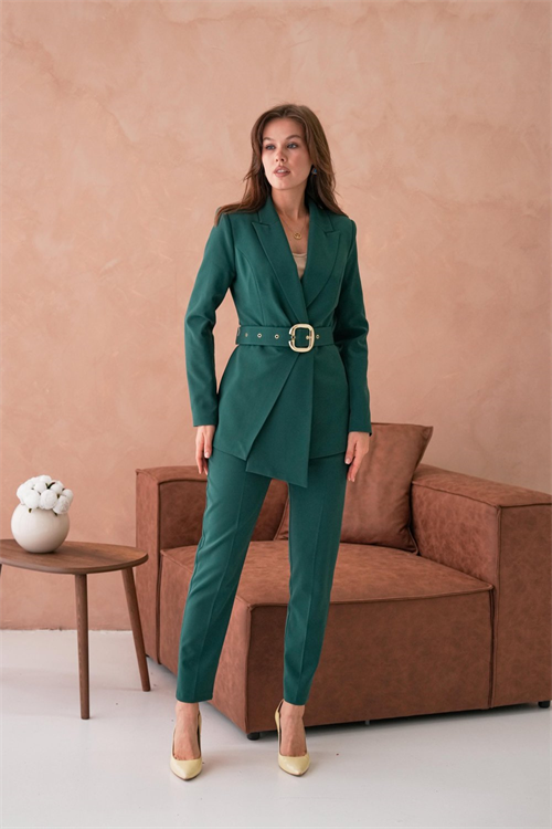 Wholesale Womens Green Plus Size Two-Piece Suit 