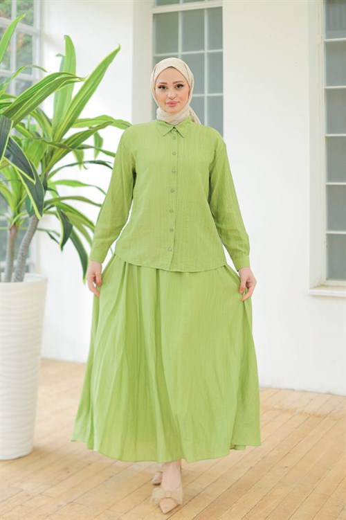 Wholesale Womens Green Skirt Set