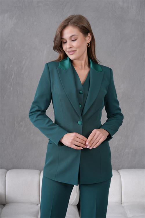 Wholesale Womens Green Three-Piece Suit 