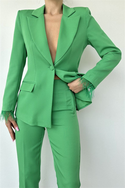 Wholesale Womens Green Two-Piece Suit 