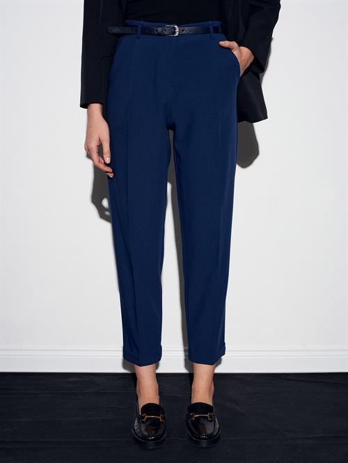 Wholesale Womens Indigo Cropped Trousers with Belt