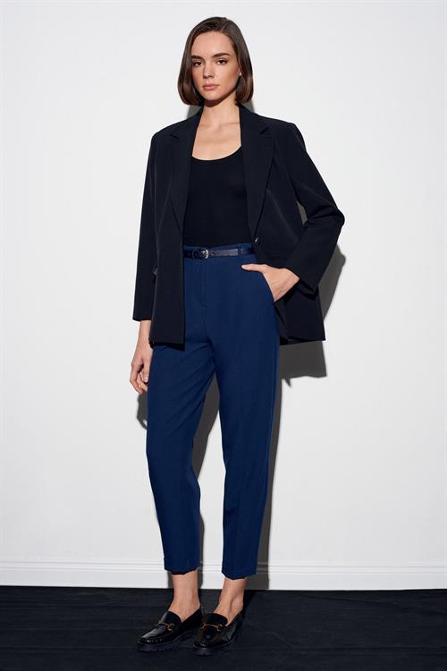 Wholesale Womens Indigo Cropped Trousers with Belt