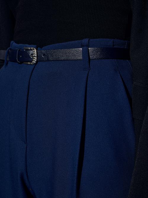 Wholesale Womens Indigo Cropped Trousers with Belt