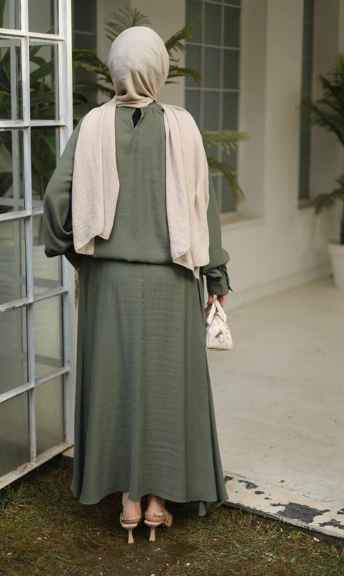 Wholesale Womens Khaki Maxi Hijab Dress