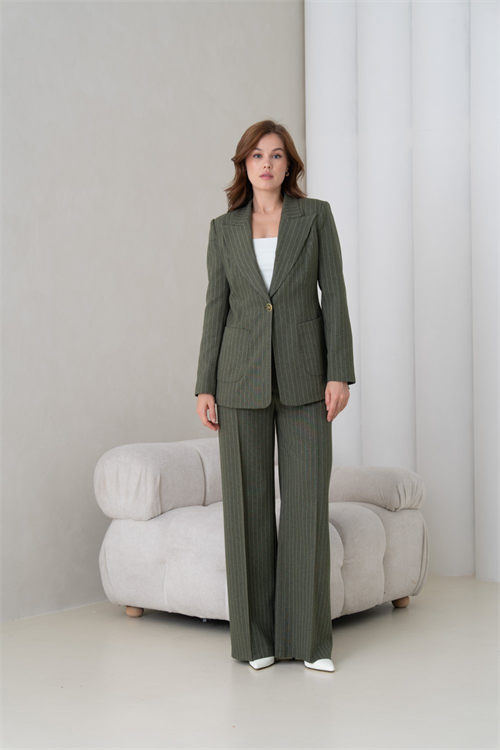 Wholesale Womens Khaki Plus Size Two-Piece Suit 